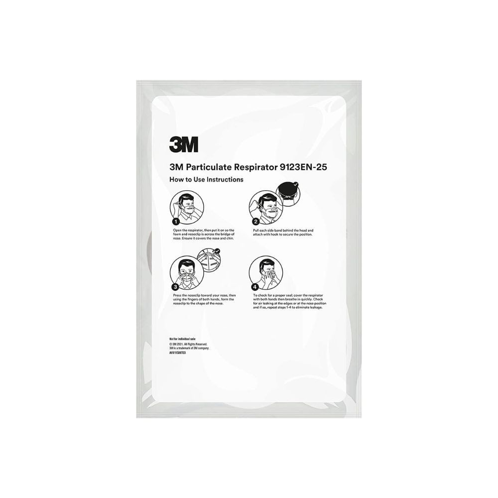 3M P2 Respirator 9123 Disposable Face Mask (Pack of 25) — image 7