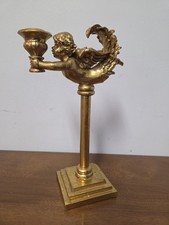 Vintage Golden Angel Taper Candle Holder
