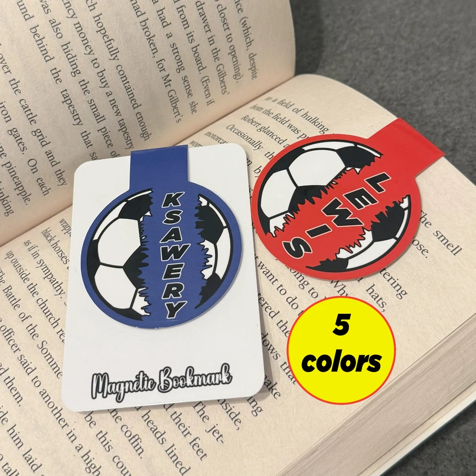 4YOURHAPPINESS Personalised Magnetic Bookmark Football Fan Gift For Kids Book Lover Bookworm