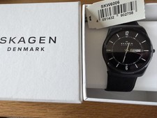 SKAGEN Melbye Midnight Titanium Day Date Watch Mens Quartz 40mm 44mm Wrist 21cm