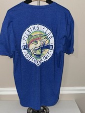 Southern Limit Fishing Club Circle Royal Blue Short Sleeve T-Shirt Mens LARGE