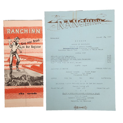 Ranchinn Elko Nevada Brochure + Menu Commercial Hotel 23 Black White Photos