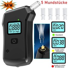 Alkoholtester Testsieger Polizeigenau Promille-Test Atem-Messgerät 5 Mundstücke
