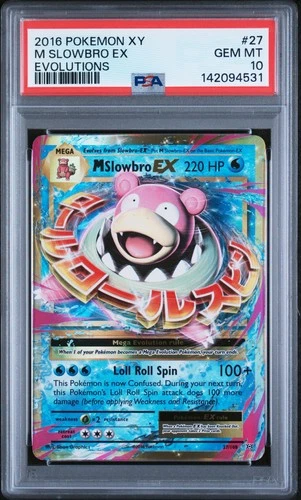 2016 POKEMON XY EVOLUTIONS #27 M SLOWBRO EX PSA 10