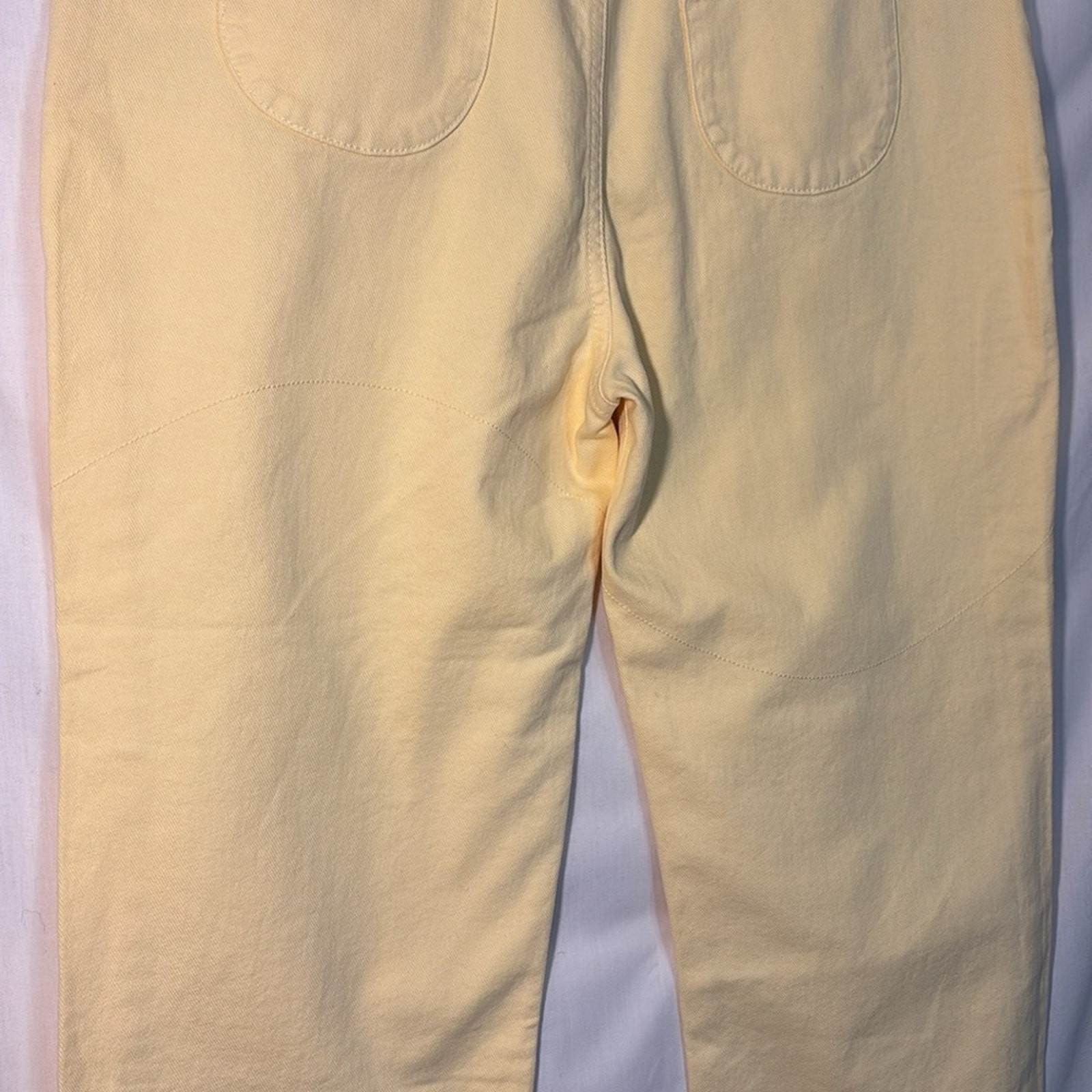 House of Sunny Yellow Button Fly Straight Leg Embroidered Jeans Pants Size US 10