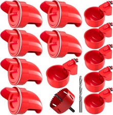 Chicken Feeder No Waste Automatic Poultry DIY Feeders and red