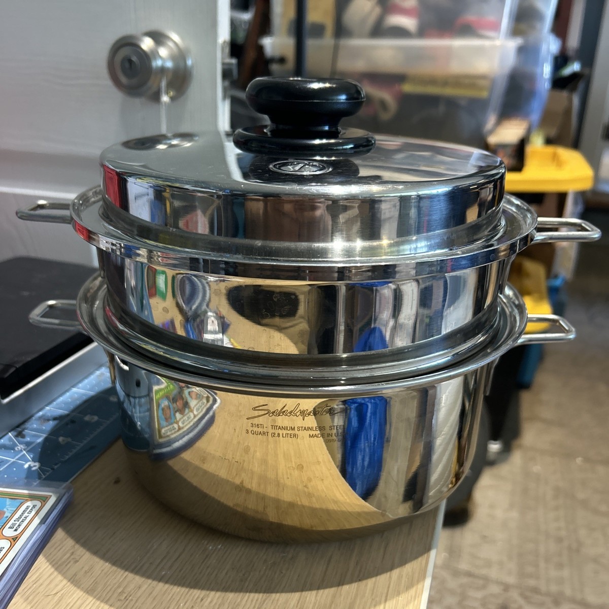 Saladmaster 316ti SS Titanium 3 qt Pan/Pot W/ Steamer Lid