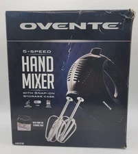Ovente Electric Hand Mixer 5 Speed Portable Stainless Whisk HM151 Series NIB