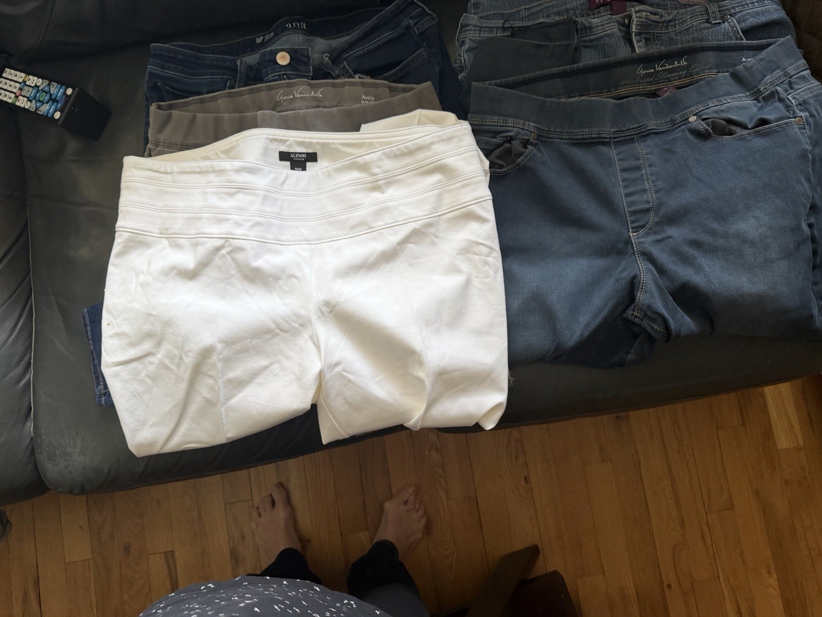 Pants Lot Solid White Gray Blue