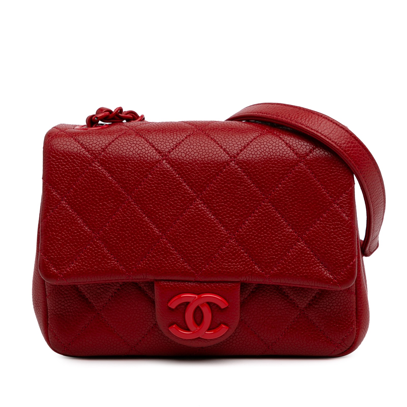 Authenticated Chanel Mini Square Caviar Incognito… - image 1