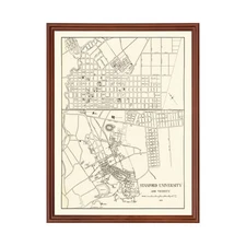 Old Map of Stanford University, CA 1928 - Vintage Stanford U