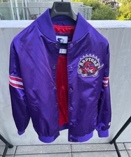 Starter Toronto Ratpors 90s Logo Satin Bomber Jaket- Size Medium