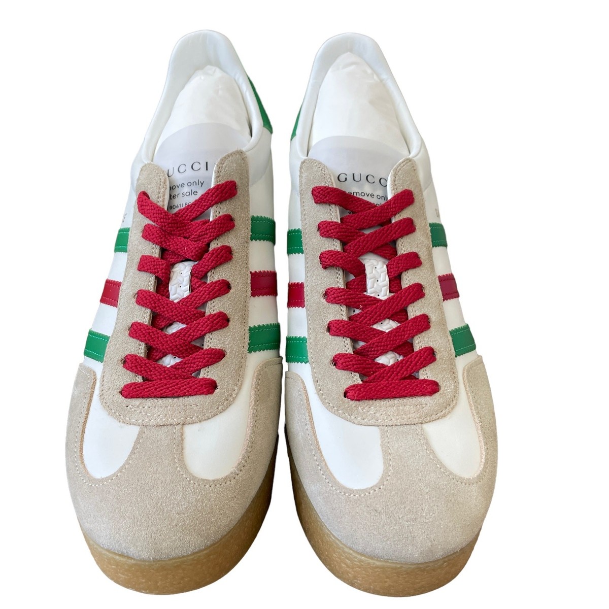 adidas gazelle silver green womens Gucci X ADIDAS Ginza Calfskin Demetra Gazelle Wedge Sneakers 39.5 King Gold  Black 1839087  FASHIONPHILE