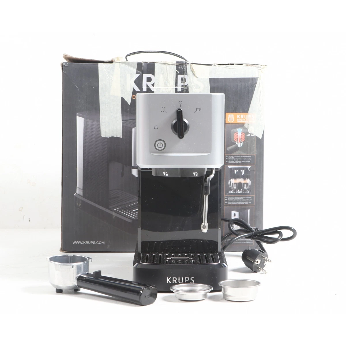 KRUPS CAFETIÈRE EXPRESSO A POMPE VIRTUOSO+ INOX – GaleriesMolé