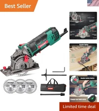 Mini Circular Saw, Compact with 3 Blades 4A Pure Copper Motor, Scale Ruler, 3...