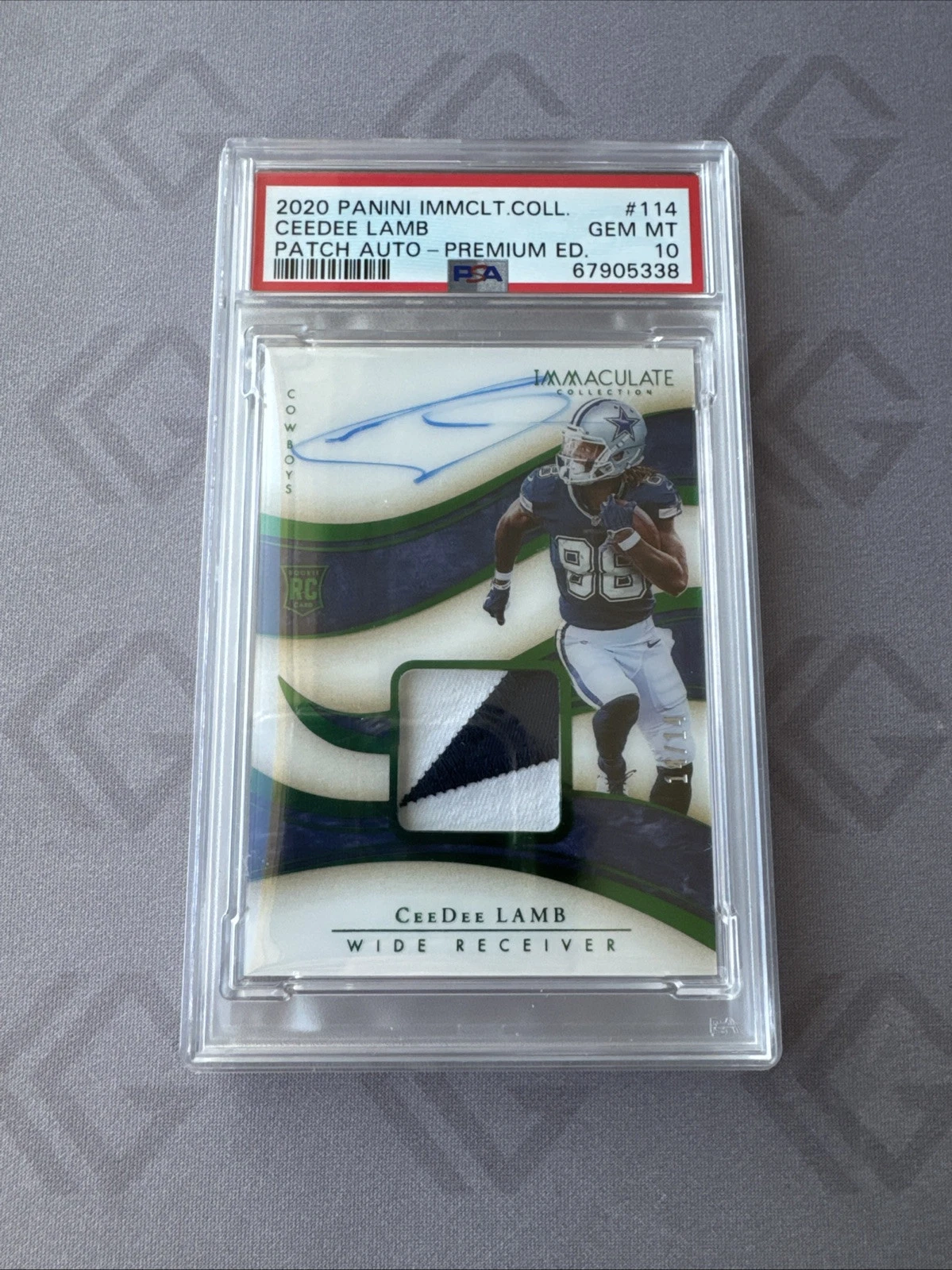 CeeDee Lamb Panini Immaculate Collection #114 Patch Autograph-Premium Edition