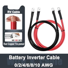LOT Battery Inverter Connection Cable with Terminals 8/6/4/2 AWG 10/16/25/35mm2