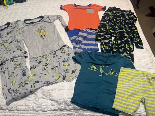 Boys' Pajama Lot Assortment Size 5 Used 10 Piece Carters - Picture 2 of 9