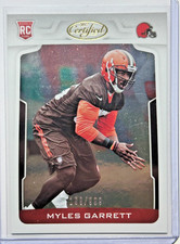 Myles Garrett RC #/999 Leaf Certified Foil 2019 True Rookie Card SP #136 Browns