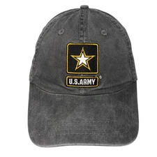 U.S. Army Strapback Hat Gray One Size Embroidered Adjustable Solid