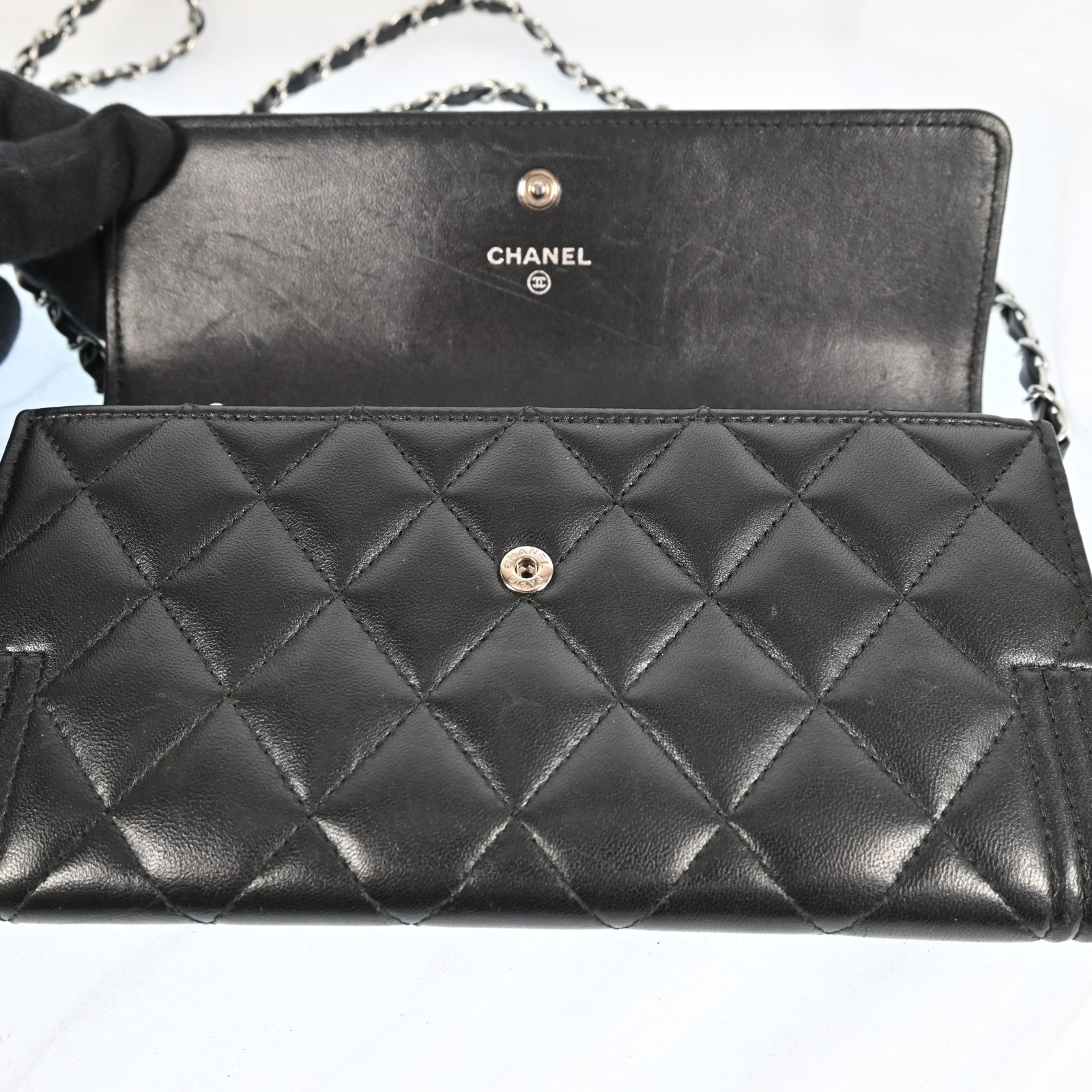 AUTH CHANEL Boy Wallet Coco Mark purse Black Spain P894RT802 thumbnail 12