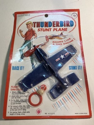 Vintage 1960 s Thunderbird Stunt Plane Clover Co. Plastic Dime Store Toy