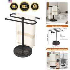 Hand Towel Holder Stand Bathroom Countertop S-Shape Bar Black 1 Pack