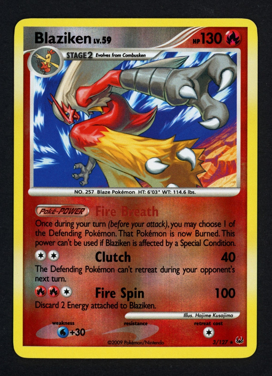 Blaziken 3/127 Reverse Platinum Rare Pokemon TCG