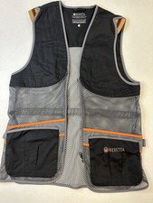 Beretta Shooting Vest Men s Large Black Gray Orange Full Mesh Trap Skeet