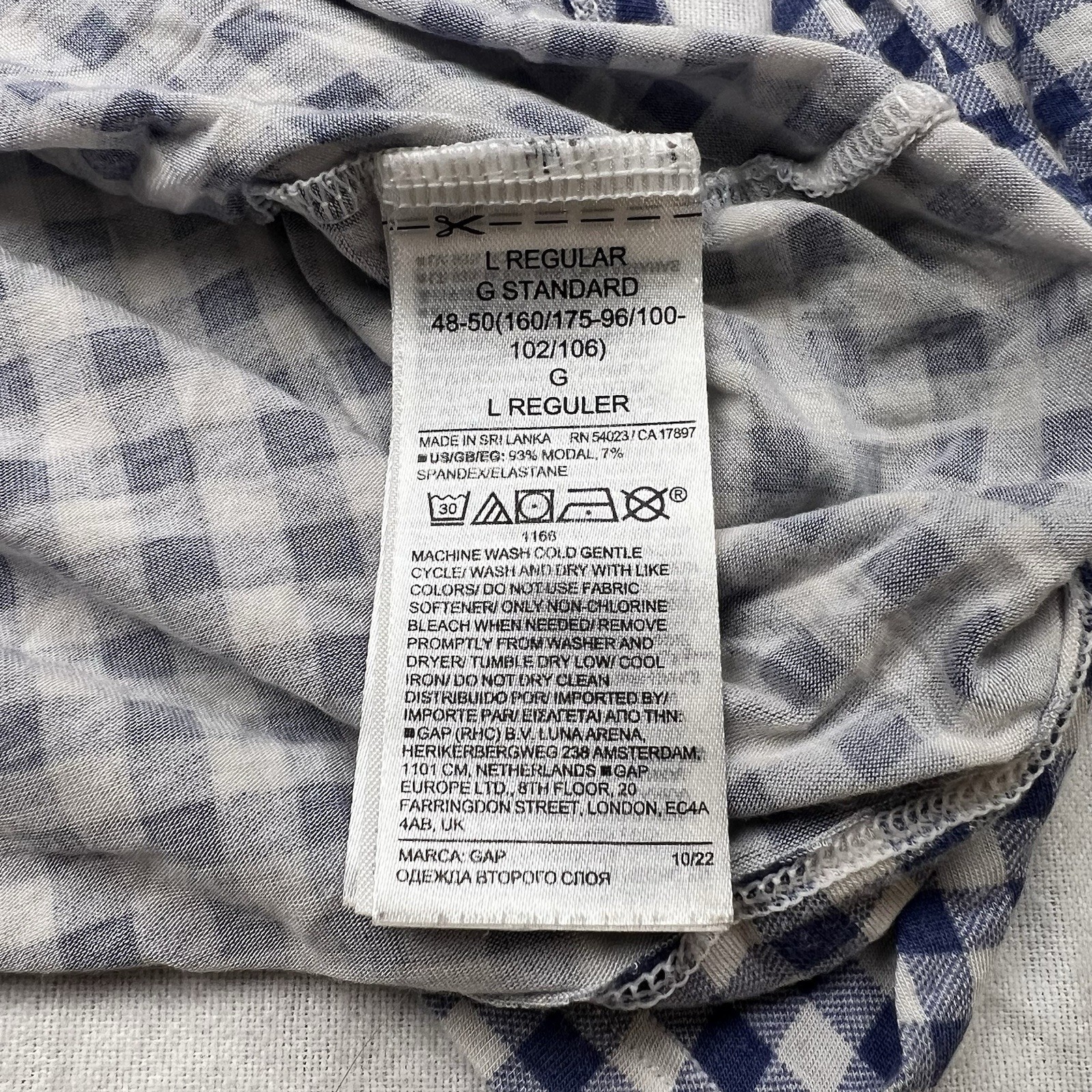 Gap Maternity Blue/White Gingham ModalPajama Set … - image 12