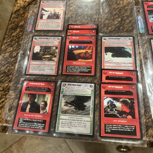 Carte collezionabili Star Wars 1996 CCG in raccoglitore carte bordo nero mai giocate lotto I - Foto 2 di 24