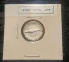 1967 Canadian Dime - "Mackerel" - Silver (80%) Coin. Gently Circulated