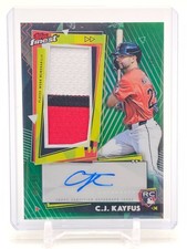 C.J. KAYFUS 2026 TOPPS FINEST RPA ROOKIE PATCH AUTO GREEN /99 #RPA-CK Q2674