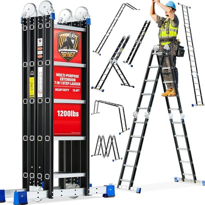 #ad Step Folding Ladder 19.6ft Multi Purpose Aluminium Extension Ladder 7 in 1 $229.99