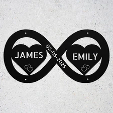 Personalized Infinite Metal Wall Art Custom Wedding Anniversary Engagement Gift
