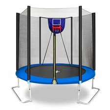 YC 8FT Trampoline Outer Net w/ Soft Basketball Board Ball Inflator Heavy Duty