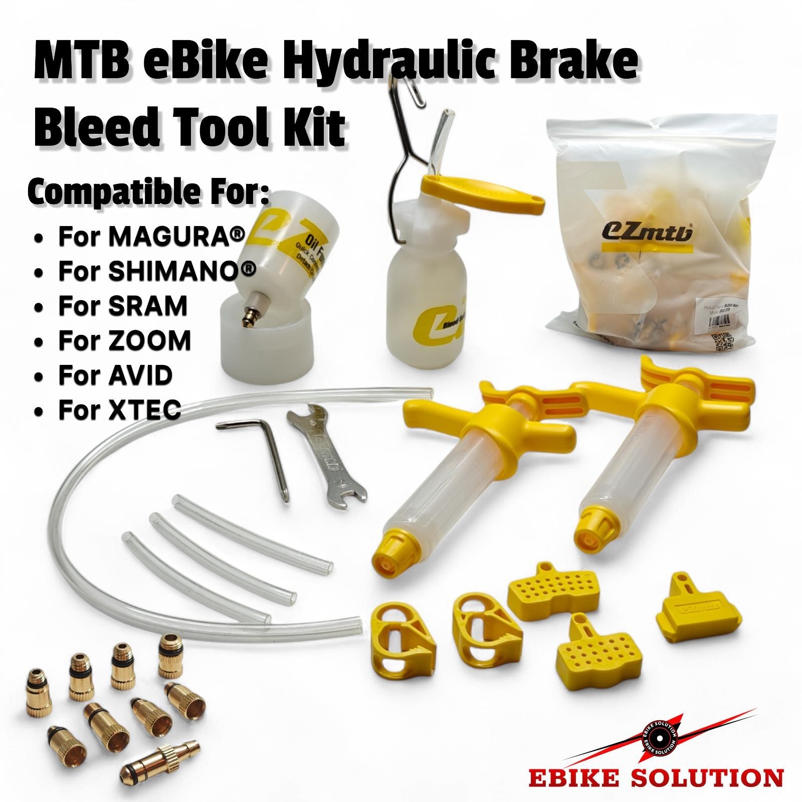 MTB EBike Hydraulic Brake Bleed Tool Kit Shimano DOT Mineral Oil Brake Road Bike