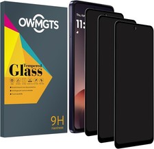 3PCS Privacy Screen Protector  Tempered Glass Film for Motorola Moto G Power 20