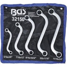 BGS S-FORM DOPPEL-RINGSCHL&Uuml;SSEL-SATZ SW 3/8-3/4 ZOLL 5-TLG. CR-V-STAHL | 32150