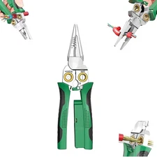 8 in 1 Wire Strippers with Voltage Tester, Cable Strippers/Cutters with Plier, C