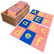 Delmach Montessori Sandpaper Letters  Lowercase and Uppercase  PP Wood...