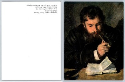 Auguste Renoir Portrait of Claude Monet Smoking Pipe Art Postcard 1872