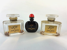 3 botellas de perfume de vidrio vacío vintage Joy De Jean Patou Paris de 30 ml