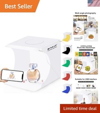 Photo Studio Box with LED Light, 20cm Mini Portable Photography Lighting Tent...
