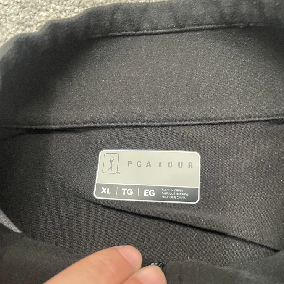 Pullover PGA TOUR para Hombres XL Negro Gris Cuarto Cremallera Golf Rendimiento Cuello Simulado Foto 3 de 4