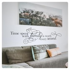 Time Spent With Family Wall Decal Sticker Quote Home Love Living Room Decor