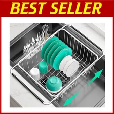 Space-Saving Dish Drainer with Removable Holder