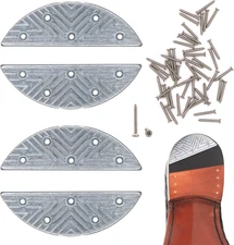 Metal Heel Plates 4 PCS Shoe Heel Taps Tips Repair Sole Pad Replacement with Nai