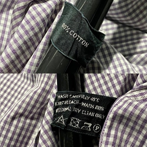 TOM FORD LAVENDER WHITE COTTON MICRO GINGHAM BUTTON UP SHIRT sz M - Picture 8 of 9