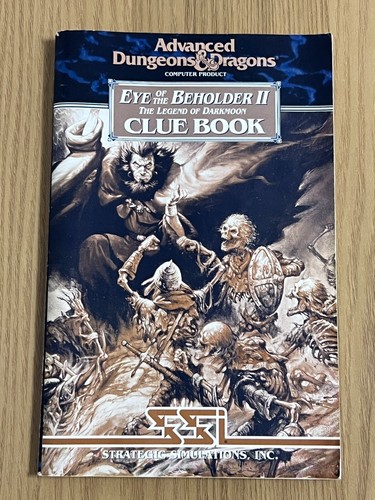 Amiga SSL Eye Of The Beholder II Vintage 1992 Clue Book -👽👾Retro Gift Idea👾👽